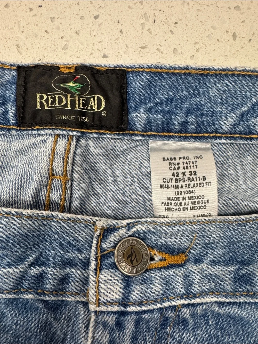 RedHead Straight-Leg Men's Light Blue Denim Jeans 42x32